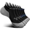 BULLIANT Men Running Socks 6Pairs-Ankle Athletic Socks Wicking Cushioned for Men Walking-Arch Compression Support(6pairs-black3638)
