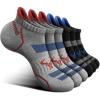 imageBULLIANT Men Running Socks 6PairsAnkle Athletic Socks Wicking Cushioned for Men WalkingArch Compression Support6pairsblackGray Heather3099