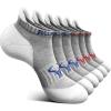 BULLIANT Men Running Socks 6Pairs-Ankle Athletic Socks Wicking Cushioned for Men Walking-Arch Compression Support(6pairs-gray Heather 3643)