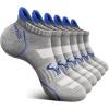 BULLIANT Men Running Socks 6Pairs-Ankle Athletic Socks Wicking Cushioned for Men Walking-Arch Compression Support(6pairs-gray Heather 3657)