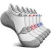 BULLIANT Men Running Socks 6Pairs-Ankle Athletic Socks Wicking Cushioned for Men Walking-Arch Compression Support(6pairs-white3679)