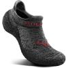 BULLIANT Men Slipper Socks,Grip Socks Hiking Water Shoes Barefoot Shoes for Outdoor Walking Exercises(Gray Heather/Rose Red4663)