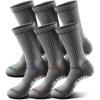 BULLIANT Men Socks, Athletic Compression Crew Socks Cushioned for Men Running Sports Hiking Fishing Arch Support(6pairs-gray Heather 8285)