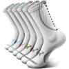BULLIANT Men Socks, Athletic Compression Crew Socks Cushioned for Men Running Sports Hiking Fishing Arch Support(6pairs-white4752)