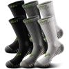 BULLIANT Men Socks,Athletic Crew Socks Compression For Men Sports Running Cushioned Footbed Non-blister Toe Brethable Wicking(6pairs-3 Color Mixed8393)