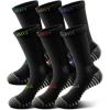 BULLIANT Men Socks,Athletic Crew Socks Compression For Men Sports Running Cushioned Footbed Non-blister Toe Brethable Wicking(6pairs-black8389)