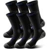 BULLIANT Men Socks,Athletic Crew Socks Compression For Men Sports Running Cushioned Footbed Non-blister Toe Brethable Wicking(6pairs-black8392)