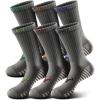 BULLIANT Men Socks,Athletic Crew Socks Compression For Men Sports Running Cushioned Footbed Non-blister Toe Brethable Wicking(6pairs-gray Heather 8391)