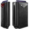 BULLIANT Men Wallet Leather Wallet Card Holders Money Clip for Men 10Cards-Magnetic Flip on Metal Case(Black8017)