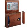BULLIANT Men Wallet, Slim Leather Wallet Front Pocket Card Holder Gift For Men 11 Slots RFID Blocking(Brick Brown4767)
