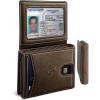 BULLIANT Men Wallet, Slim Leather Wallet Front Pocket Card Holder Gift For Men 11 Slots RFID Blocking(Coffee6317)