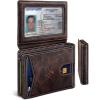 BULLIANT Men Wallet, Slim Leather Wallet Front Pocket Card Holder Gift For Men 11 Slots RFID Blocking(Forest Brown6319)