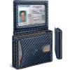 BULLIANT Men Wallet, Slim Leather Wallet Front Pocket Card Holder Gift For Men 11 Slots RFID Blocking(Purplish Blue6318)