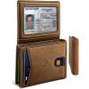 BULLIANT Men Wallet, Slim Leather Wallet Front Pocket Card Holder Gift For Men 11 Slots RFID Blocking(Tiger Eye4768)
