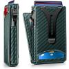 BULLIANT Men Wallet,Money Clip Wallet Slim For Gift Men 9Cards-Metal Credit Card Case in Magnetic Leather Flip(Dark Green-4336)