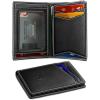 BULLIANT Men Wallet,Top Grain Leather Slim Wallet Magnetic Closure Simplifed Bill Folder RFID Blocking 11Cards(Black8400)