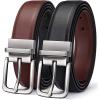 BULLIANT Men’s Belt,Reversible Belt Adjustable For Gift Men 1.25”-Cut For Fit-2 Sides in 1 Belt(Not 2)(Black/Light Brown 073)