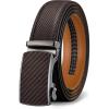 BULLIANT Men’s Belt,Slide Ratchet Belt Adjsutable For Men Suit Casual Jeans Gift Boxed,Trim To Fit(Deep Brown203)