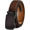 BULLIANT Men’s Belt,Slide Ratchet Belt Adjsutable For Men Suit Casual Jeans Gift Boxed,Trim To Fit(Deep Brown8209)