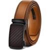 BULLIANT Men’s Belt,Slide Ratchet Belt Adjsutable For Men Suit Casual Jeans Gift Boxed,Trim To Fit(Orange Brown7541)