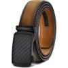 BULLIANT Men’s Belt,Slide Ratchet Belt Adjsutable For Men Suit Casual Jeans Gift Boxed,Trim To Fit(Tawny7542)