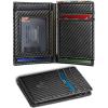 BULLIANT Slim Wallet For Men 12Cards,Easy Leather Wallet Card Holder Money Clip With Simplified Bill Folder&Magnetic Closure -RFID Blocking(Black6491)