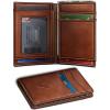 BULLIANT Slim Wallet For Men 12Cards,Easy Leather Wallet Card Holder Money Clip With Simplified Bill Folder&Magnetic Closure -RFID Blocking(Brick Brown6492)
