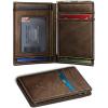 BULLIANT Slim Wallet For Men 12Cards,Easy Leather Wallet Card Holder Money Clip With Simplified Bill Folder&Magnetic Closure -RFID Blocking(Coffee6493)
