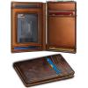 BULLIANT Slim Wallet For Men 12Cards,Easy Leather Wallet Card Holder Money Clip With Simplified Bill Folder&Magnetic Closure -RFID Blocking(Forest Brown8015)