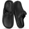 BULLIANT Women Clogs,Comfortable Mules Sandals Unisex Cushioned Support EVA Lightweight Slip-Resist Adjustable Fit(Black8439)