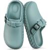 BULLIANT Women Clogs,Comfortable Mules Sandals Unisex Cushioned Support EVA Lightweight Slip-Resist Adjustable Fit(Pond8441)