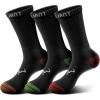 BULLIANT Women Socks,Compression Calf Socks Cushioned Footbed for Men Women Sports Running Arch Support Breathable Wicking(3pairs-black8406)