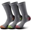 BULLIANT Women Socks,Compression Calf Socks Cushioned Footbed for Men Women Sports Running Arch Support Breathable Wicking(3pairs-gray8407)