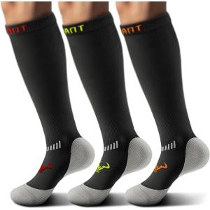 BULLIANT Compression Socks 3Pairs-15-20mmHg Circulation Support Men Women Hiking Sports Recovery-Upgraded Wicking Tech