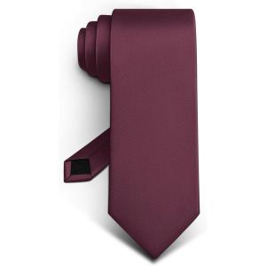 BULLIANT Men Neckties,Solid Color Neckties Texture for Gift Men Dress 58″ x 3.2″(Burgundy7632)