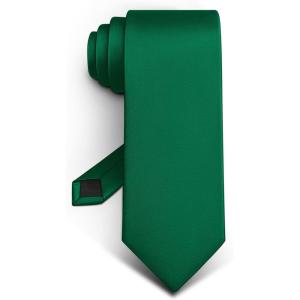 BULLIANT Men Neckties,Solid Color Neckties Texture for Gift Men Dress 58″ x 3.2″(Green7631)