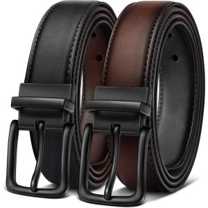 BULLIANT Men’s Belt,Reversible Belt Adjustable For Gift Men 1.25”-Cut For Fit-2 Sides in 1 Belt(Not 2)(Black/Deep Brown7803)