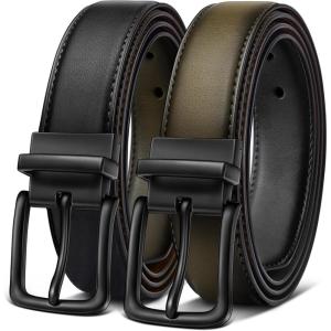 BULLIANT Men’s Belt,Reversible Belt Adjustable For Gift Men 1.25”-Cut For Fit-2 Sides in 1 Belt(Not 2)(Black/Elmwood7804)