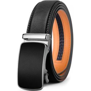 BULLIANT Men’s Belt,Slide Ratchet Belt Adjsutable For Men Suit Casual Jeans Gift Boxed,Trim To Fit(Black186)