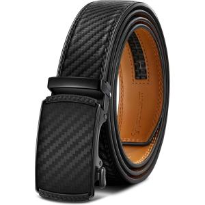 BULLIANT Men’s Belt,Slide Ratchet Belt Adjsutable For Men Suit Casual Jeans Gift Boxed,Trim To Fit(Black2826)