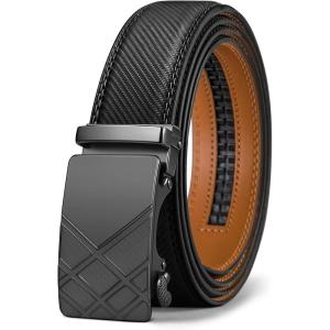 BULLIANT Men’s Belt,Slide Ratchet Belt Adjsutable For Men Suit Casual Jeans Gift Boxed,Trim To Fit(Black375)