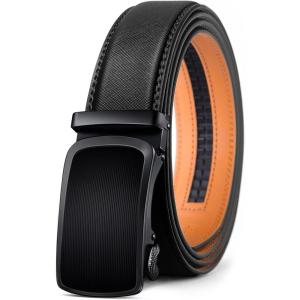 BULLIANT Men’s Belt,Slide Ratchet Belt Adjsutable For Men Suit Casual Jeans Gift Boxed,Trim To Fit(Black595)