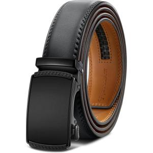 BULLIANT Men’s Belt,Slide Ratchet Belt Adjsutable For Men Suit Casual Jeans Gift Boxed,Trim To Fit(Dark Gray8204)