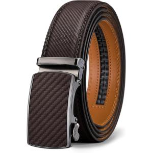 BULLIANT Men’s Belt,Slide Ratchet Belt Adjsutable For Men Suit Casual Jeans Gift Boxed,Trim To Fit(Deep Brown203)