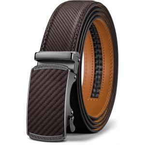 BULLIANT Men’s Belt,Slide Ratchet Belt Adjsutable For Men Suit Casual Jeans Gift Boxed,Trim To Fit(Deep Brown2486)