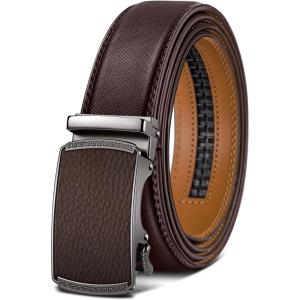 BULLIANT Men’s Belt,Slide Ratchet Belt Adjsutable For Men Suit Casual Jeans Gift Boxed,Trim To Fit(Deep Brown401)