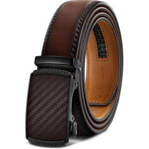 BULLIANT Men’s Belt,Slide Ratchet Belt Adjsutable For Men Suit Casual Jeans Gift Boxed,Trim To Fit(Deep Brown8198)