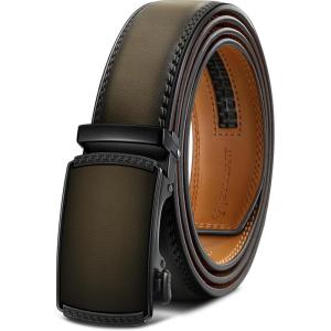 BULLIANT Men’s Belt,Slide Ratchet Belt Adjsutable For Men Suit Casual Jeans Gift Boxed,Trim To Fit(Elmwood8207)