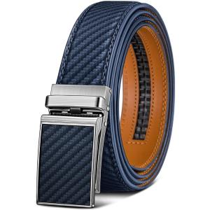 BULLIANT Men’s Belt,Slide Ratchet Belt Adjsutable For Men Suit Casual Jeans Gift Boxed,Trim To Fit(Purplish Blue2925)