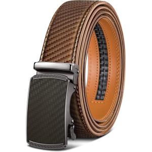 BULLIANT Men’s Belt,Slide Ratchet Belt Adjsutable For Men Suit Casual Jeans Gift Boxed,Trim To Fit(Tawny2887)
